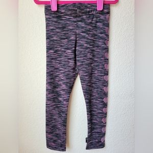 PixieLane pink/purple spacedye foil hearts leggings